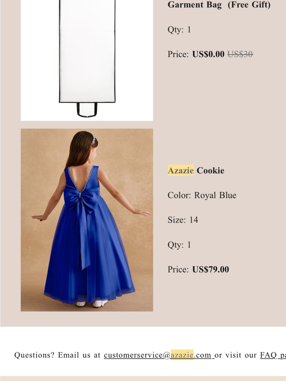 Azazie Blue Tulle Flower Girl Gown with Back Bow